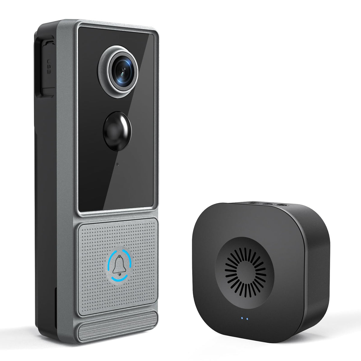 Doorbell Camera With Wireless Chime, Wireless Doorbell Camera, 2 Way Audio, Smart Motion Detection, Compatible With Alexa & Goog