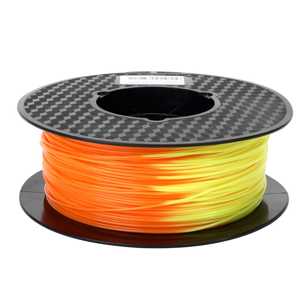 Temp Color Changing Pla Orange To Yellow Pla Filament 175 Mm 1Kg 3D Printer Filament 22Lbs Spool Heat Color Change Filament For