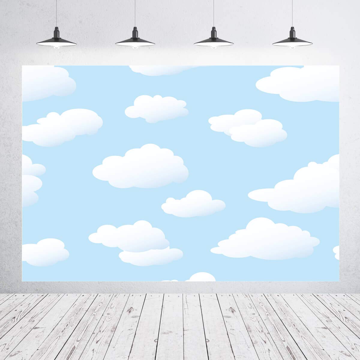 Blue Sky White Cloud Backdrop Birthday Party Backdrops Kids Photography Background Shooting Studio Props 10X7Ft