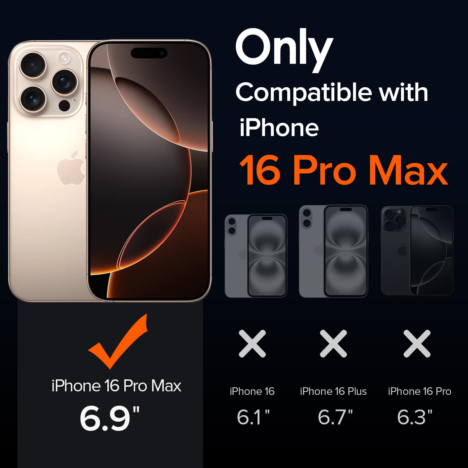 Ivoler 3 In 1 Clear Case Designed For Iphone 16 Pro Max 6.9'' 2024 With 2 Pack Tempered Glass Screen Protector Full Camera Prote