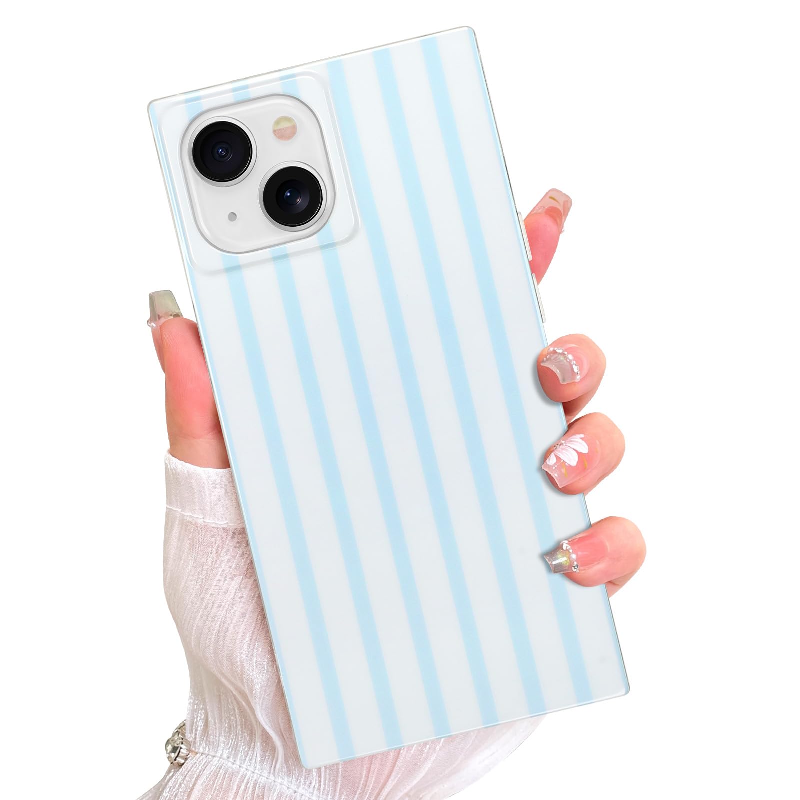 AIGOMARA Magnetic Rectangle for iPhone 15 Case, Compatible with Magsafe, Cute Vertical Stripes Design for Women Girls, Stylish G