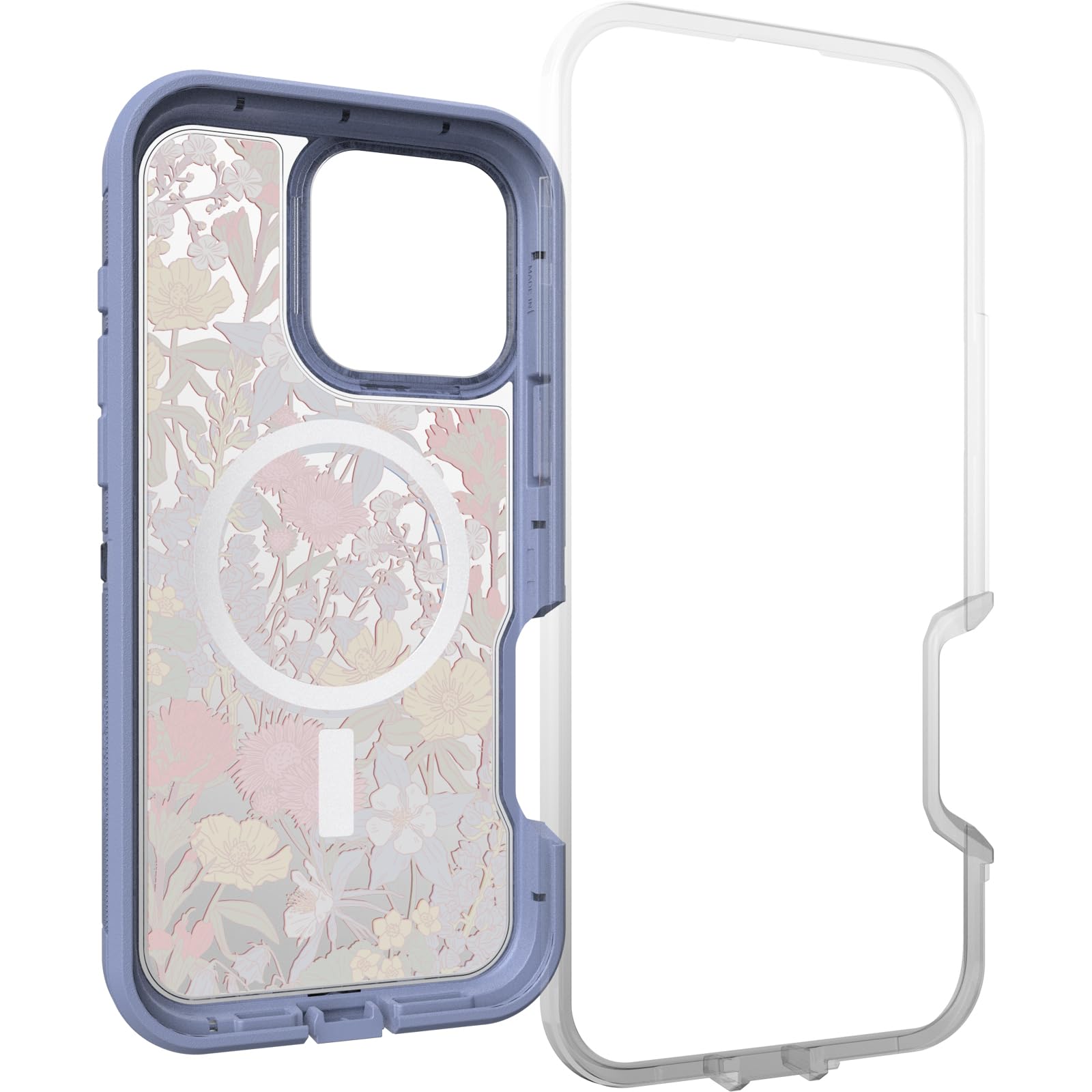 Otterbox Iphone 16 Pro Max Defender Series Xt Clear Case   Floral Purple