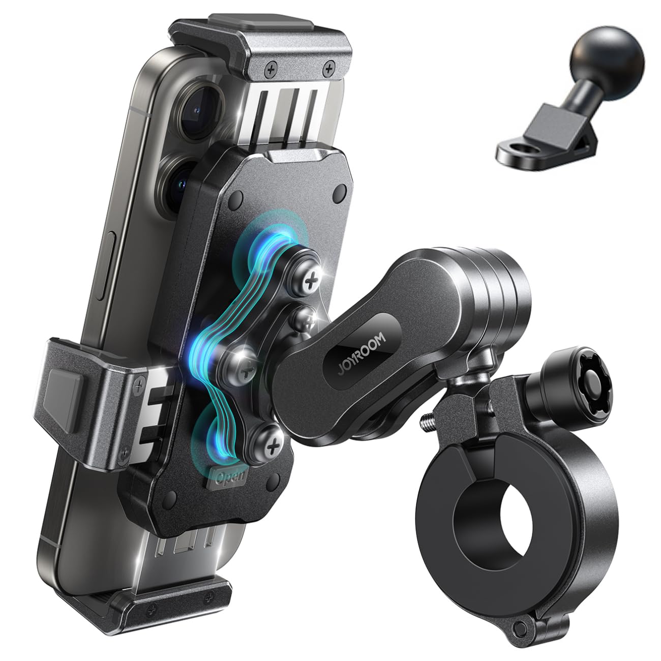Joyroom Aluminum Alloy Motorcycle Phone Mount With Vibration Dampener, Motorcycle Phone Holder For Motorcycle Harley Bike Bicycl