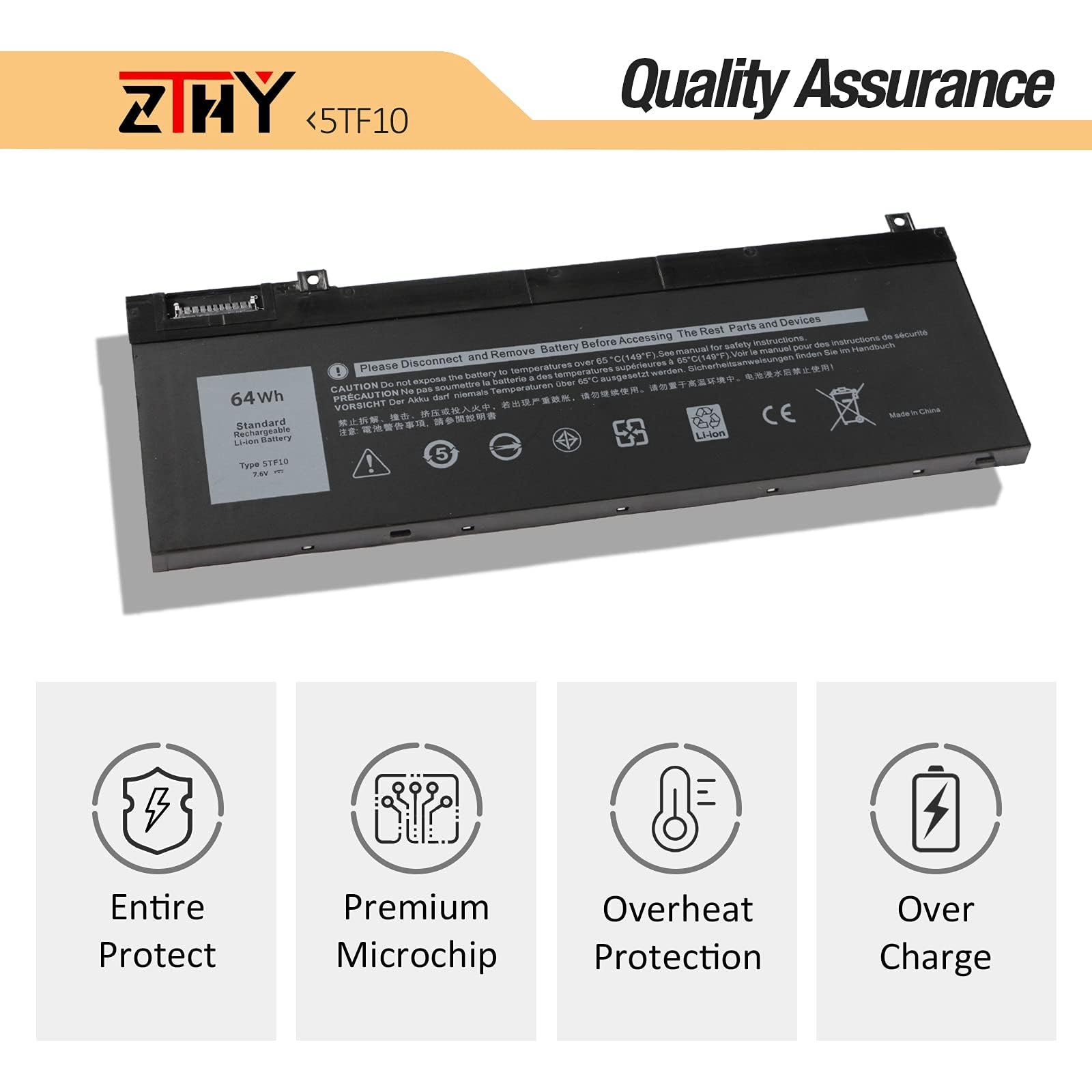Zthy 5Tf10 Laptop Battery Replacement For Dell Precision 7730 7740 7530 7540 Series Notebook Nyfjh Ry3F9 0Ry3F9 7M0T6 Ghxky 05Tf