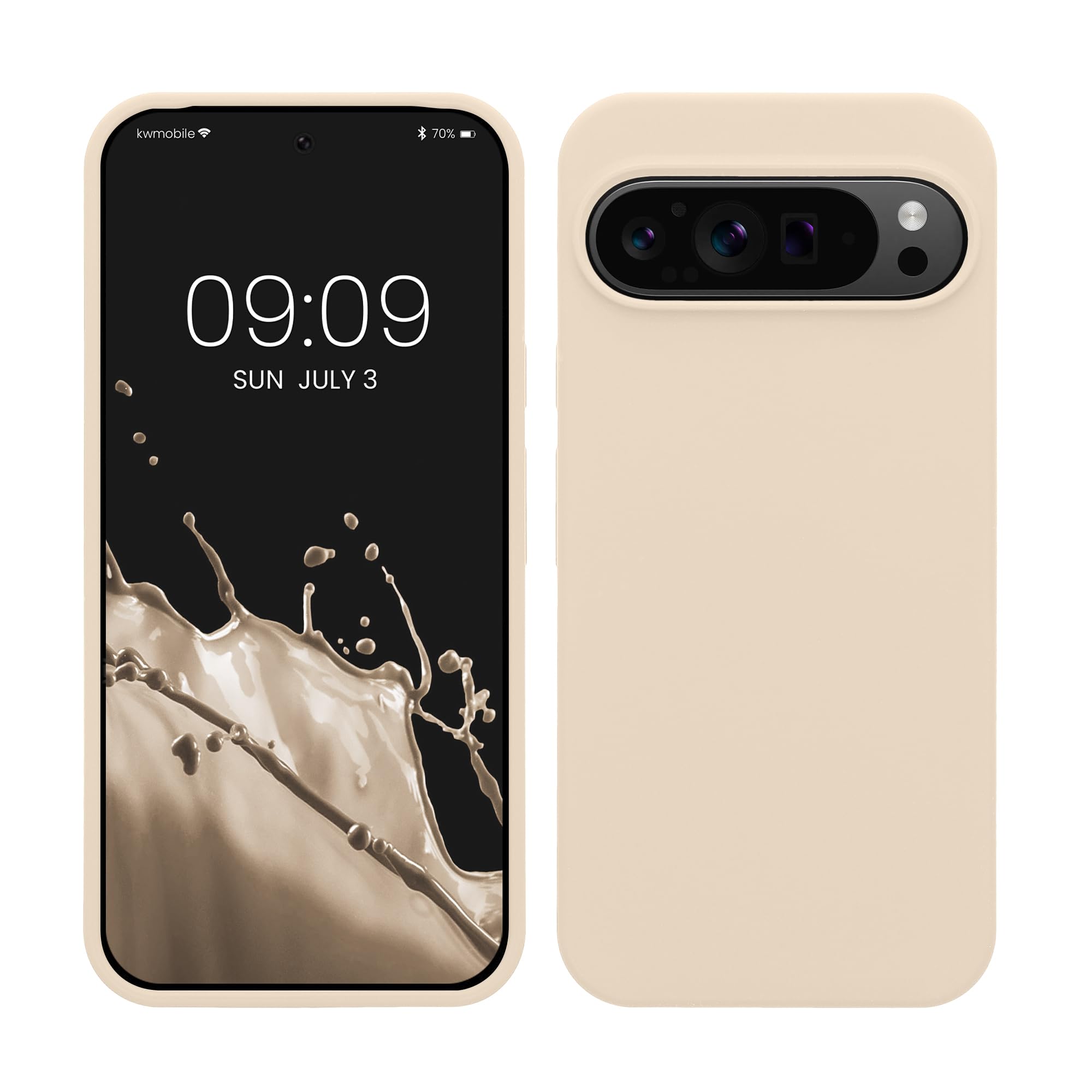 kwmobile Case Compatible with Google Pixel 9 Pro XL Case - TPU Silicone Phone Cover with Soft Finish - Cream