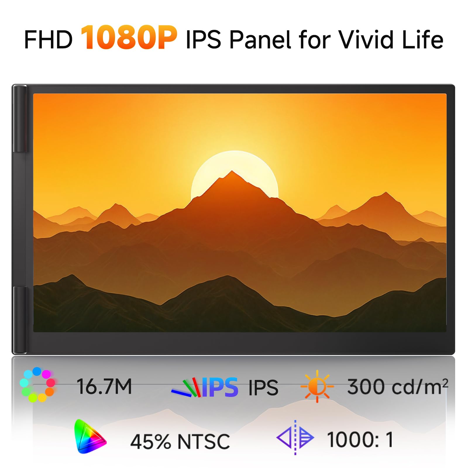 Kojom 14 Laptop Screen Extender - Ultra Light 1.31Lbs Portable Monitor For Laptop Fhd 1080P Plug & Play Travel Dual Monitor For