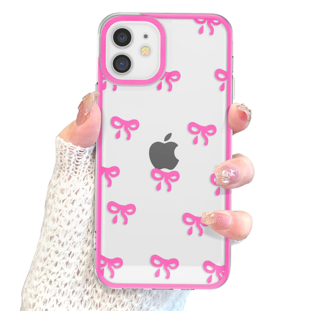 Eyzutak Case For Iphone 11, Clear Cute Ribbon Bowknot Pattern Aesthetic Transparent Phone Case Raised Camera Protection Stylish 
