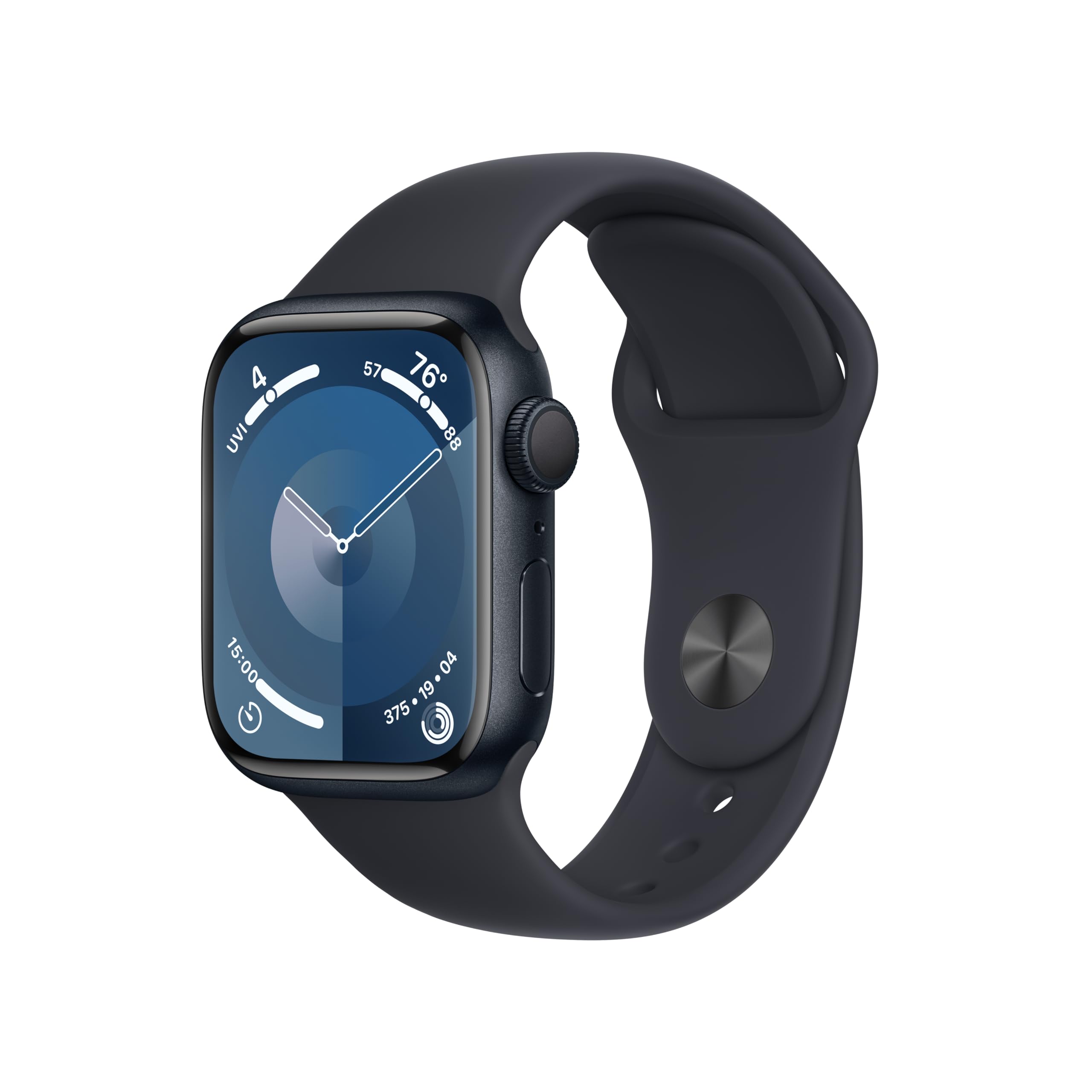Apple Watch Series 9 [GPS 41mm] Smartwatch with Midnight Aluminum Case with Midnight Sport Band M/L. Fitness Tracker, ECG Apps, Always On Retina Display, Water Resistant