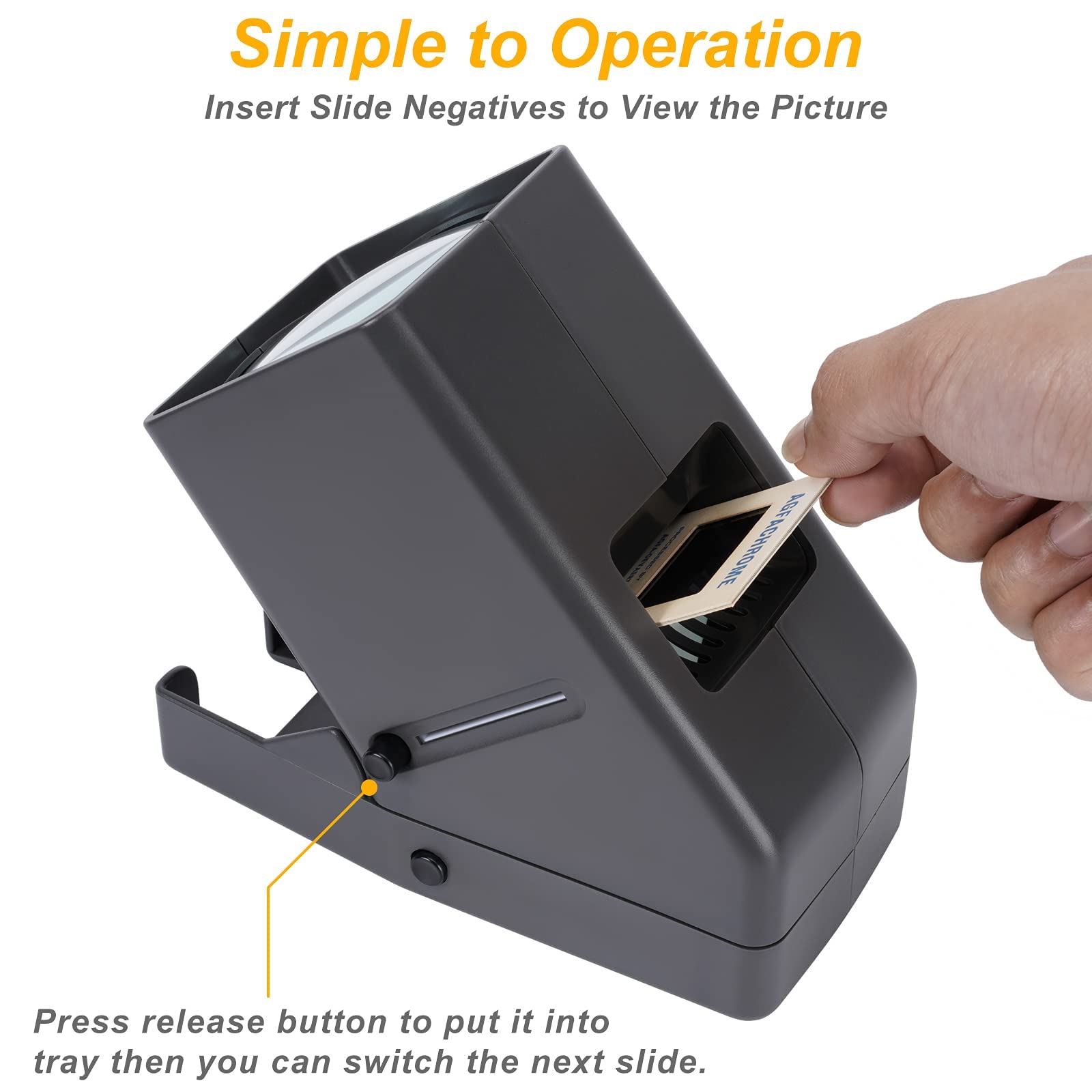 Slide Viewer, 3X Magnification And Led Lighted Illuminated Viewing For Slides And 35Mm Film Negatives, Usb Powered Cable Include