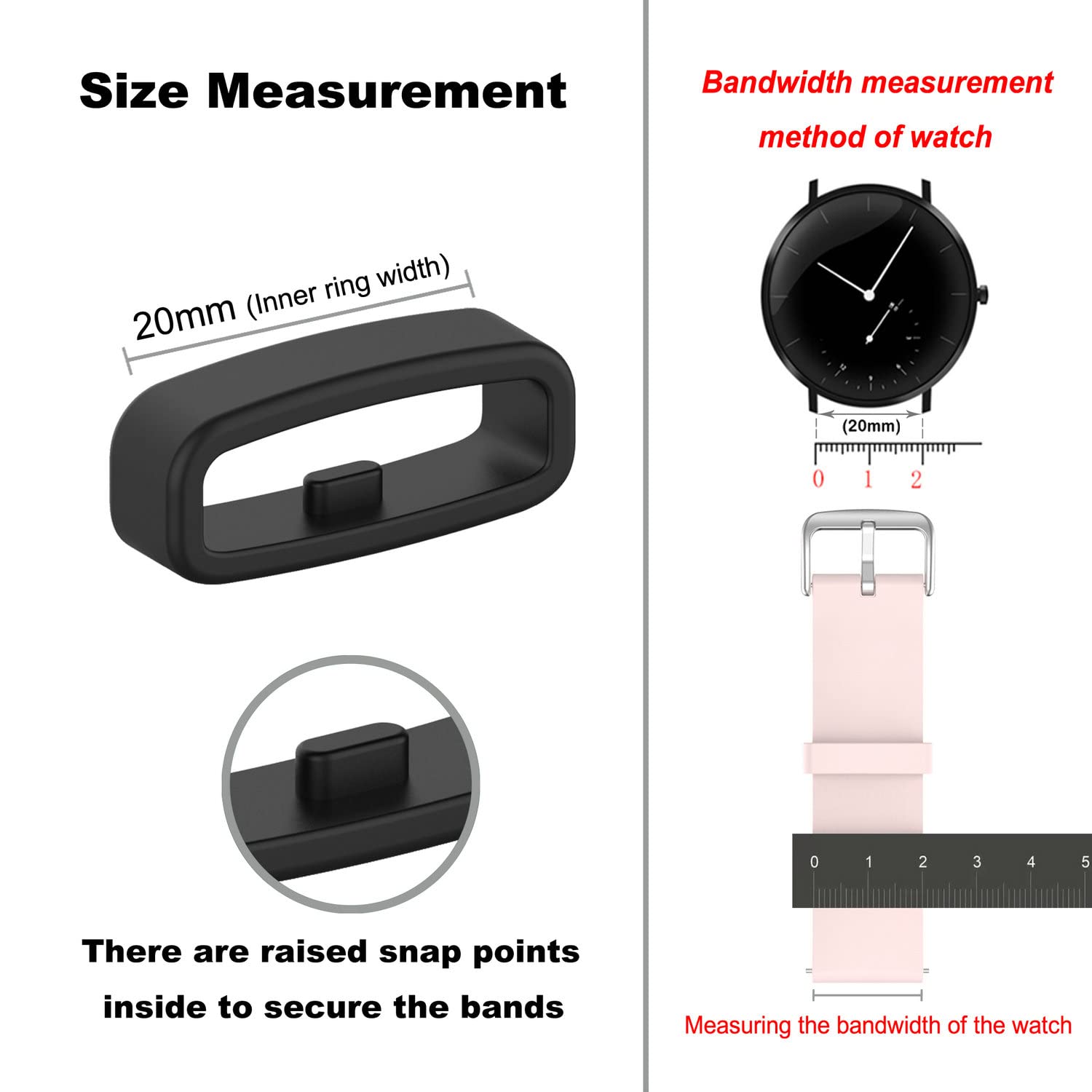 Watch Band Holder For Garmin Forerunner 245 645 55 45 45S/Vioactive 5 3, Soft Silicone Connector Band Keeper Security Fastener R