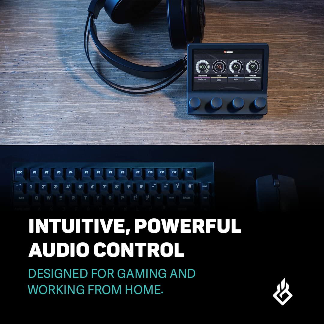 Beacn Mix - Usb C Windows Audio Controller With A Beautiful 5    Color Display And 4 Smooth Push-Button Encoders For Streaming,