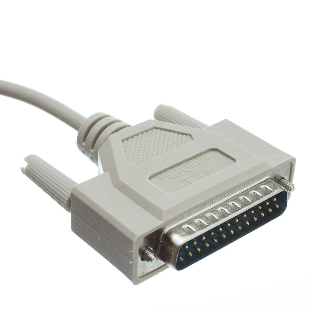 CableWholesale Null Modem Cable, DB9 Female to DB25 Male Serial Cable, UL Rated, 8 Conductor, Beige, DB9 Female to DB25 Male Serial Null Modem Cable, 15 Feet