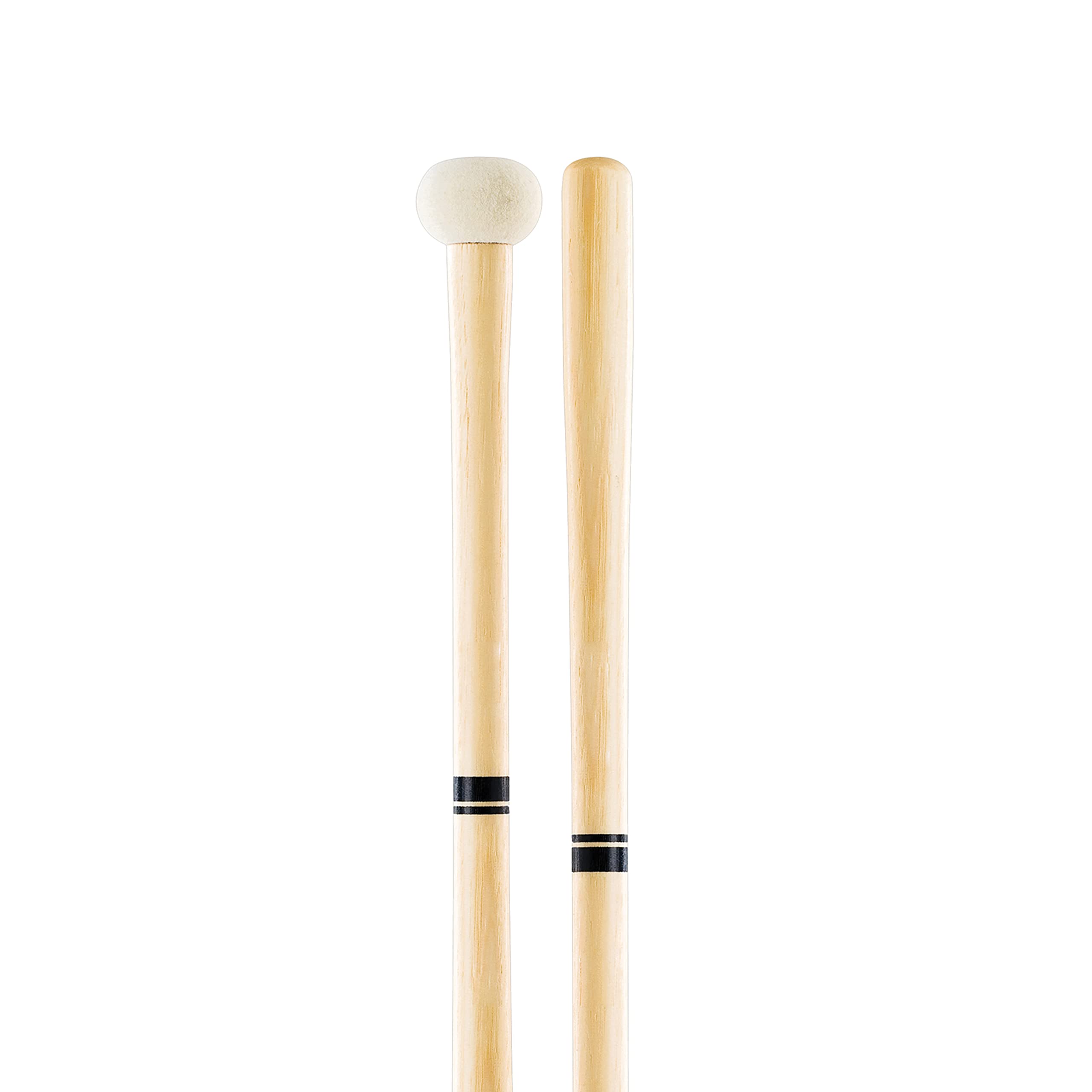 Promark Bass Drum Mallets - Performer Series - Special Extra Dense Felt Head - Ideal For 16-18 Inch Bass Drums - American Hickor