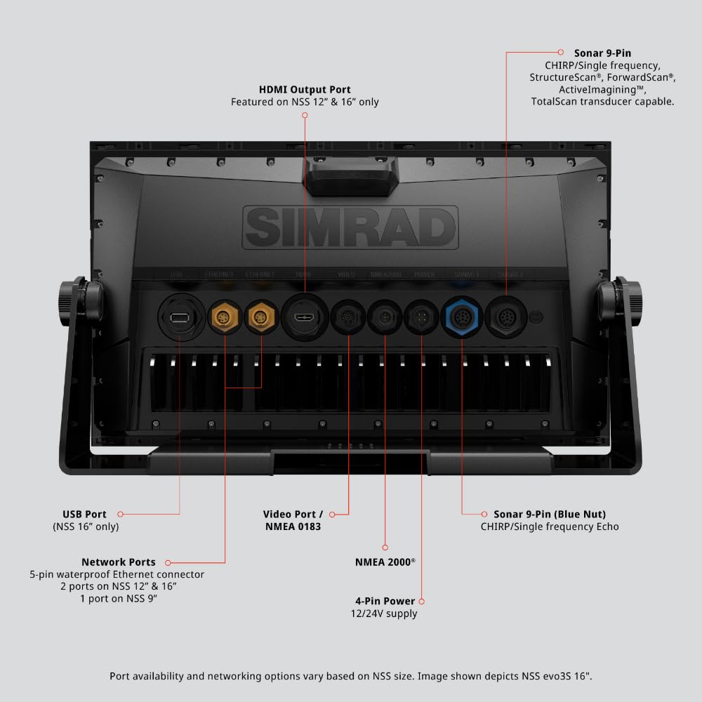 Simrad Nss9 Evo3S   9 Inch Multifunction Fish Finder Chartplotter With Preloaded C Map Us Enhanced Charts