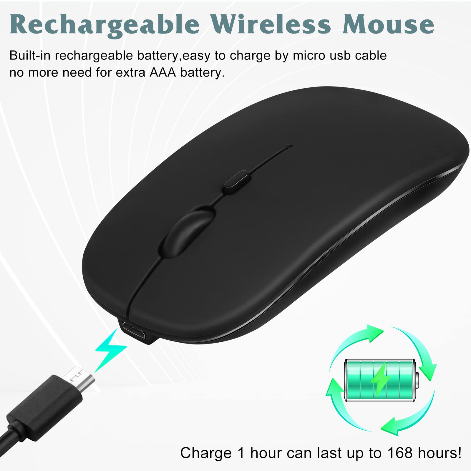 Urbanx Bluetooth Mouse, Midnight Black, Skin Friendly, Noise Free, Quality Guarantee