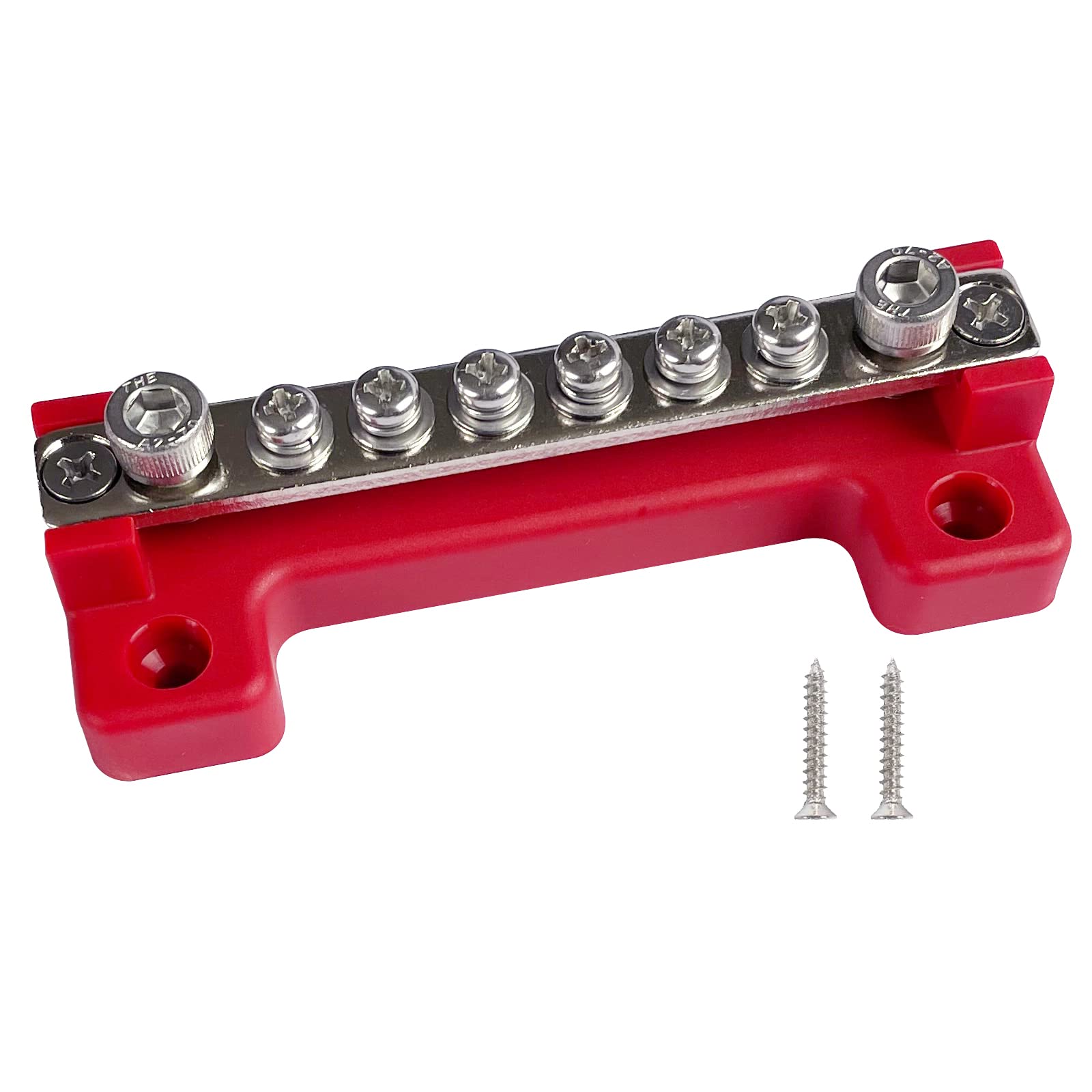 6 Terminals Bus Bar, Ampper 4'' Power Distribution Block Brass Battery Busbar Junction For Car Vehicle Rv Truck Marine Boat Audi