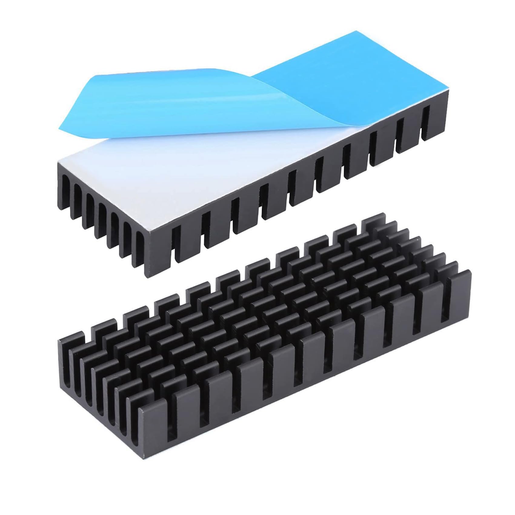 Awxlumv 2Pcs 70Mm Heatsink 70X25X10Mm / 2.8 X 1 X 0.4Inch Alumnum Heat Sink Radiator Coolerwith Thermal Conductive Adhesive Tape