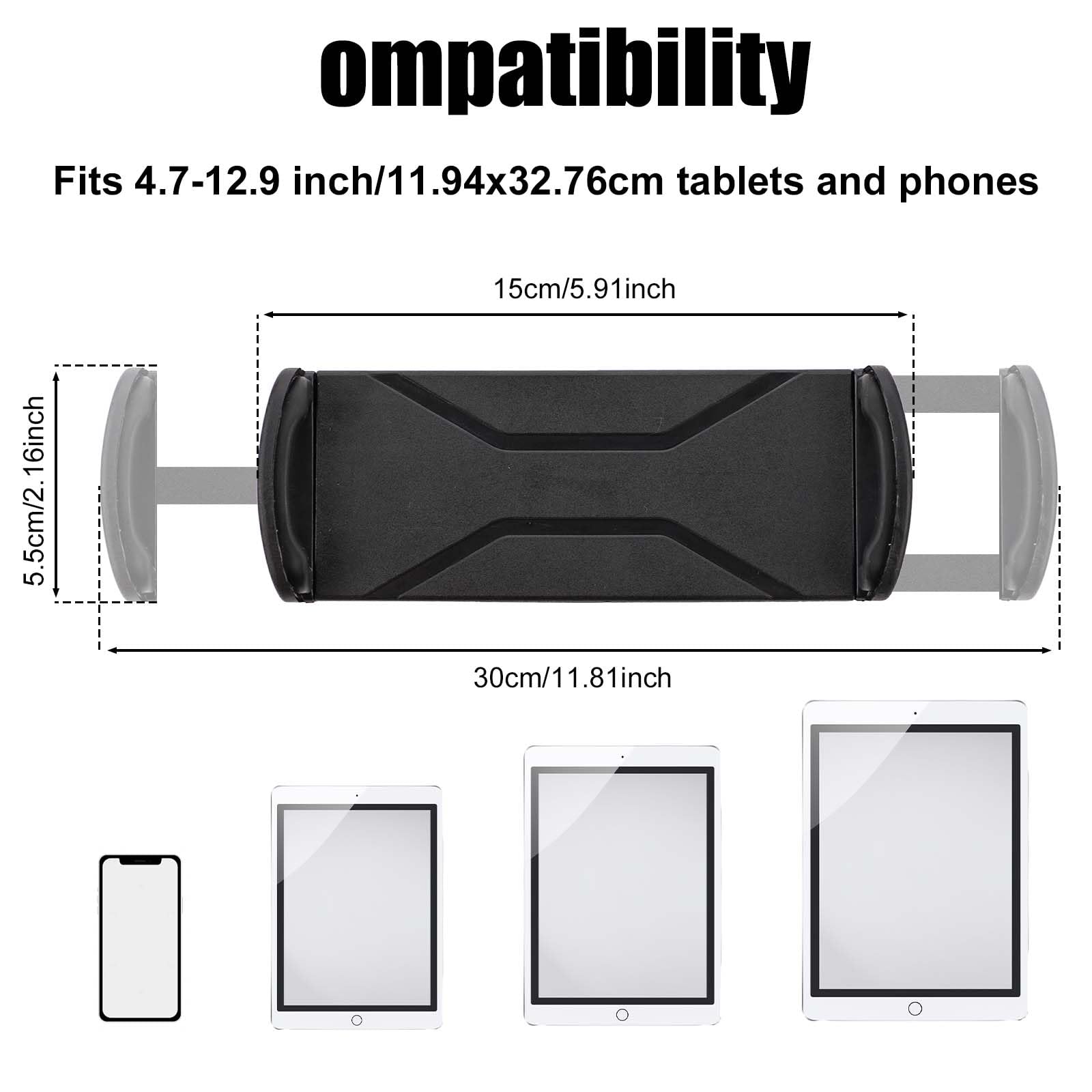 Peutier Swivel Tablet Wall Mount, Phone Holder Arm Holder Compatible With 4.7-12.9Inch Devices Including Ipad Pro Mini Air Smart