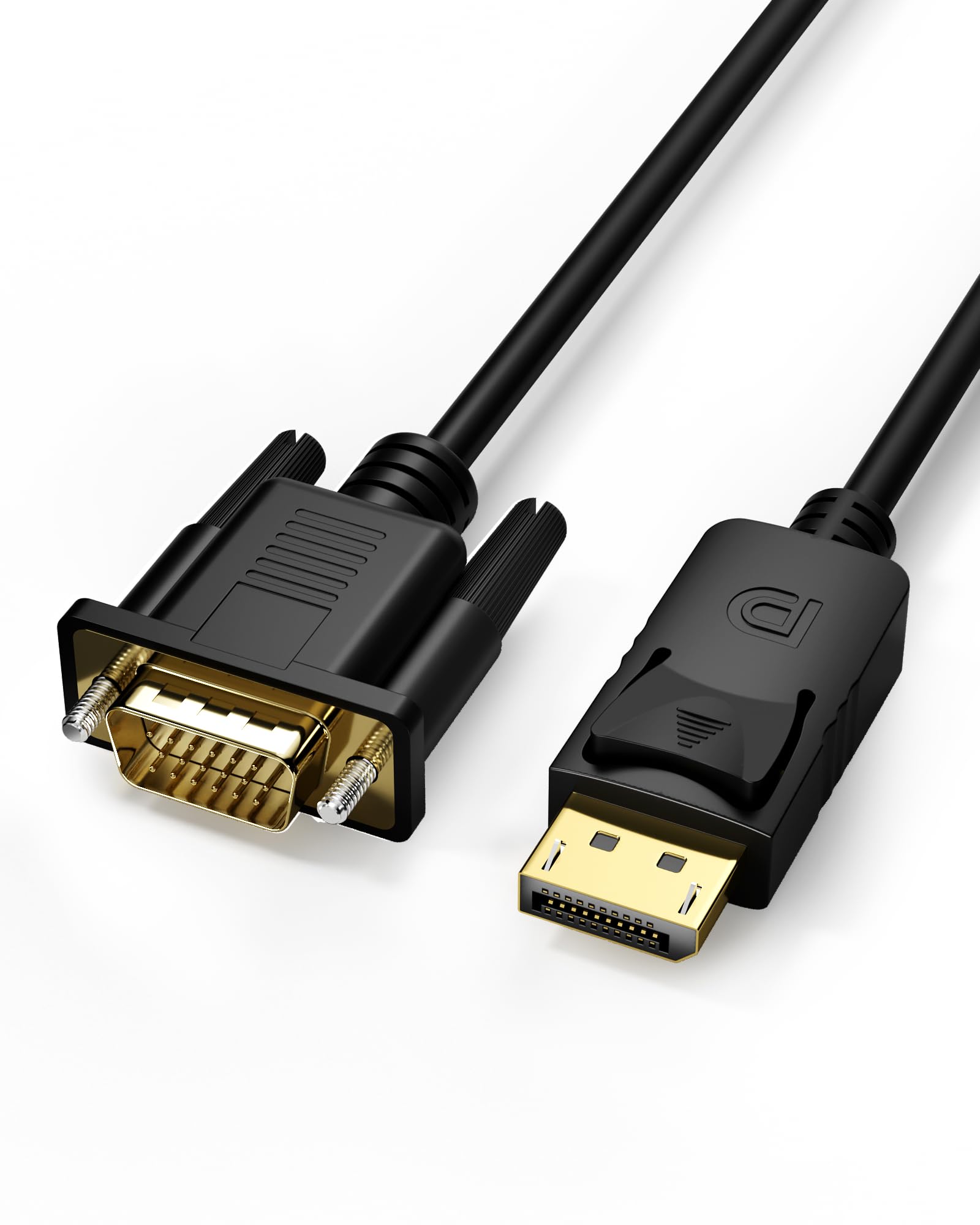 Foboiu Displayport To Vga, Displayport To Vga Adapter 3 Feet Display Port To Vga Connects Dp Port From Desktop Or Laptop To Moni