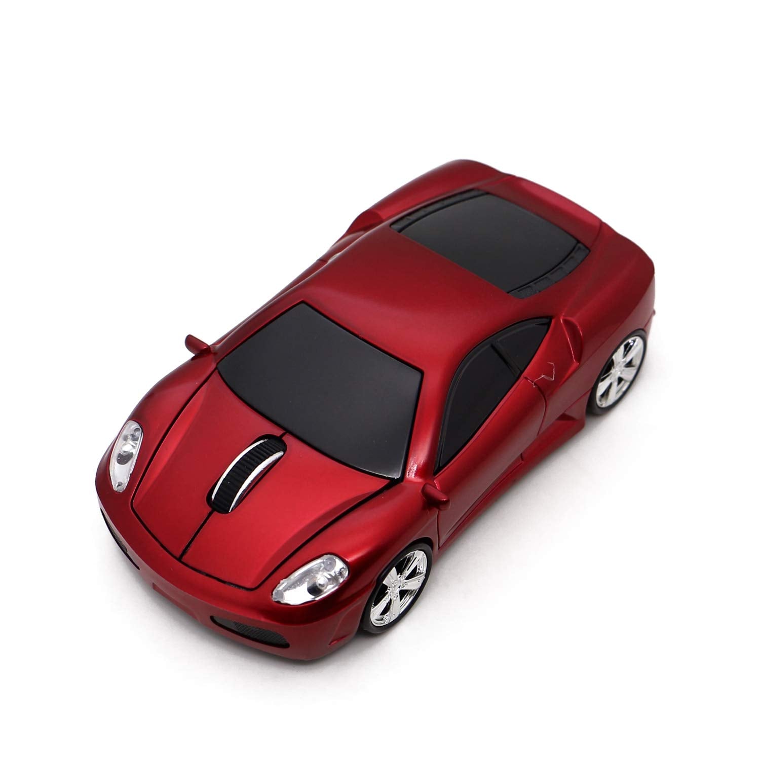 Ai5G Wireless Mouse Sports Car Mouse Usb Computer Mice Optical 2.4Ghz With Headlight 1600Dpi For Pc Laptop Mac (Red)