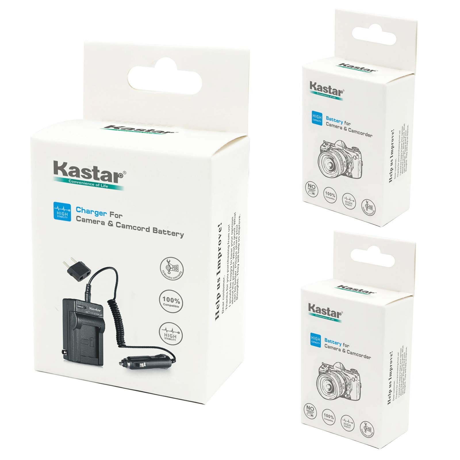 Kastar Battery (2-Pack) And Charger For Jvc Bn-Vg107U, Bn-Vg108U, Bn-Vg114U, Bn-Vg121U, Bn-Vg138U, Bn-Vg107Us, Bn-Vg108Us, Bn-Vg
