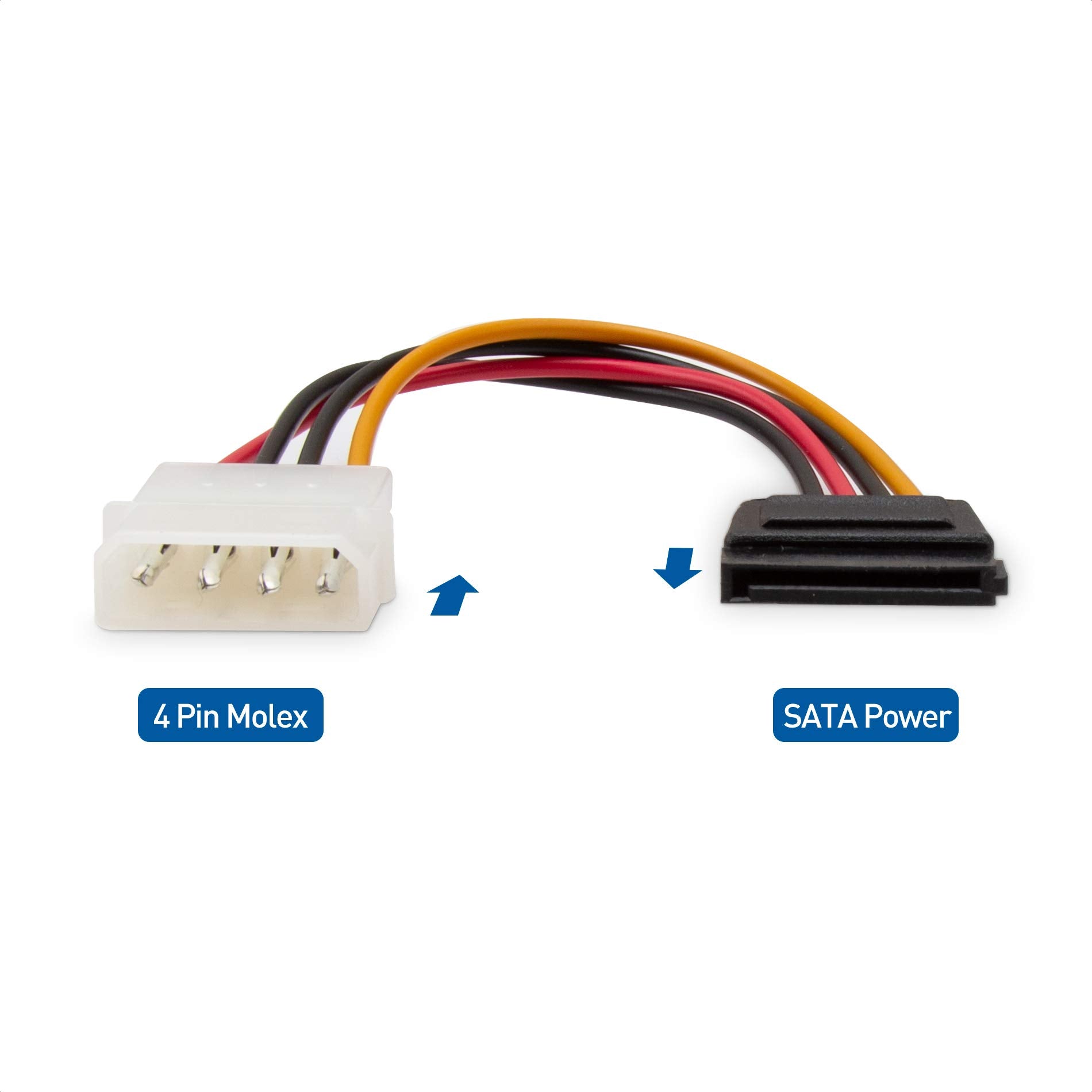 Cable Matters 3 Pack 4 Pin Molex To Sata Power Cable (Sata To Molex)   6 Inches