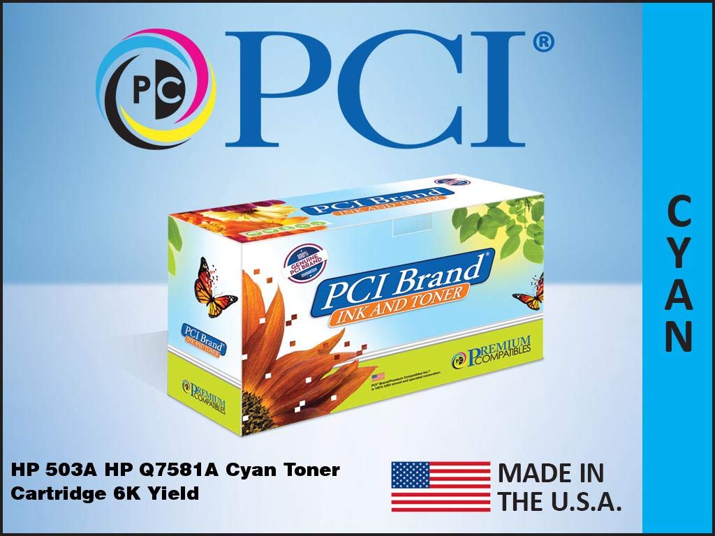Premium Compatibles Inc. Pci Hp Q7581A 6K Cyan Toner Ctg For Laserjet 3800 3800Dn 3800Dtn 3800N Cp