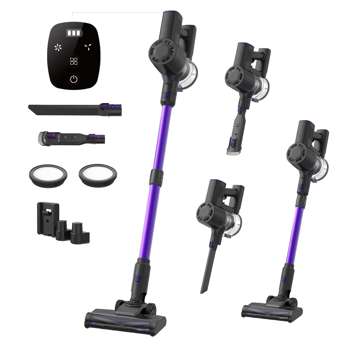 Vexilar V8Pro Cordless Vacuum Cleaner, Self Standing Stick Vacuum For Home, 25Kpa Strong Suction, 35 Min Runtime, Led Display, 6