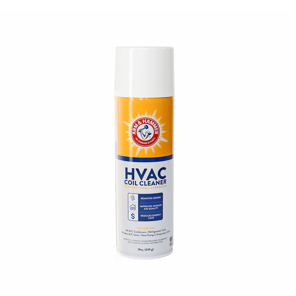 Arm & Hammer Biodegradable Hvac And Air Conditioner Coil Cleaner Foam Aerosol Spray, No Rinse, 19 Fl. Oz, Ahcc-19 By Diversitech
