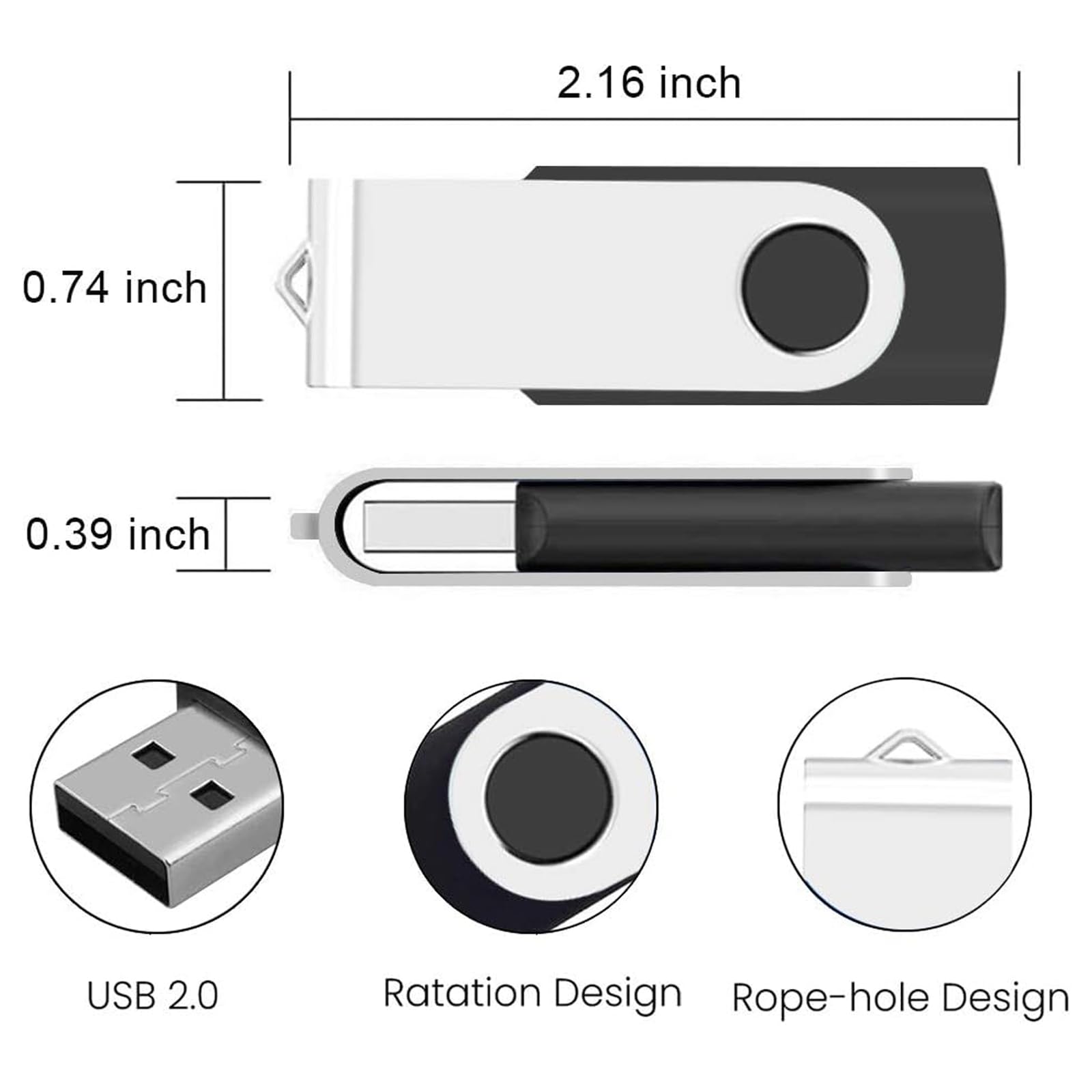 2Gb Usb Flash Drives 100 Pack, Ablaze Usb 2.0 Thumb Drives Bulk Flash Drives Usb 100 Pack 2Gb (Black)