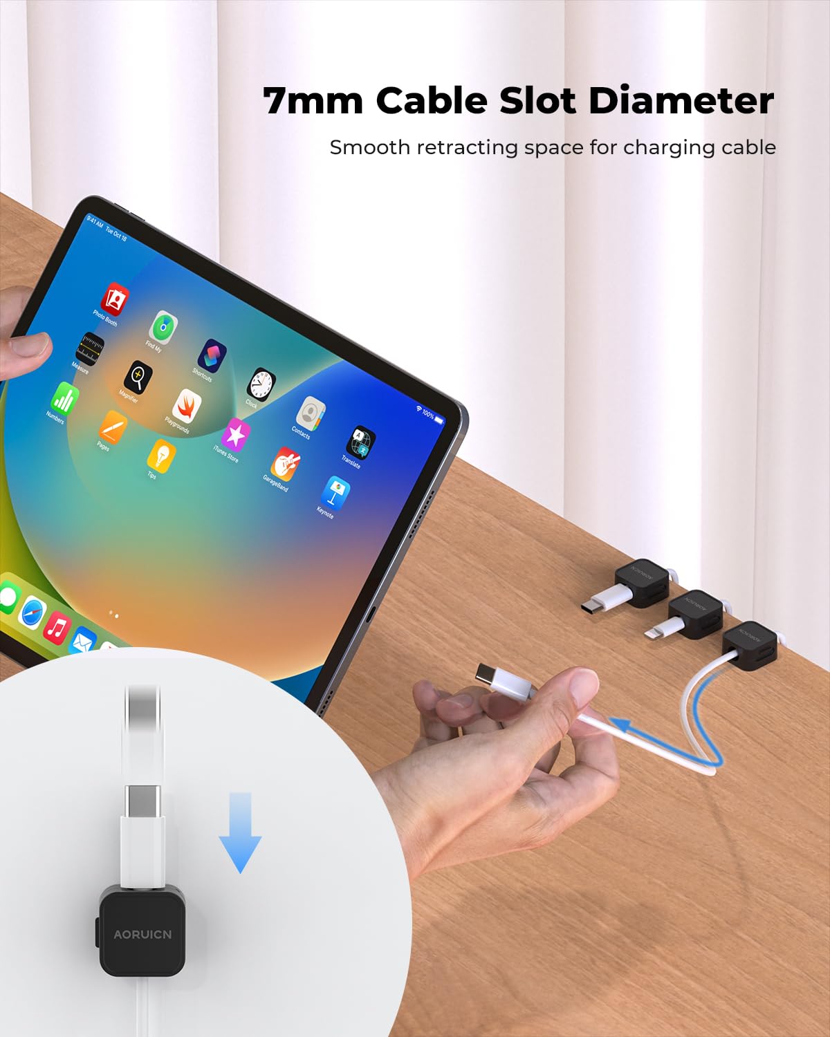 10 Pack Magnetic Cable Clips Cord Holder, Under Desk Cable Management, Aoruicn Adhesive Wire Holder Keeper Organizer For Home Of