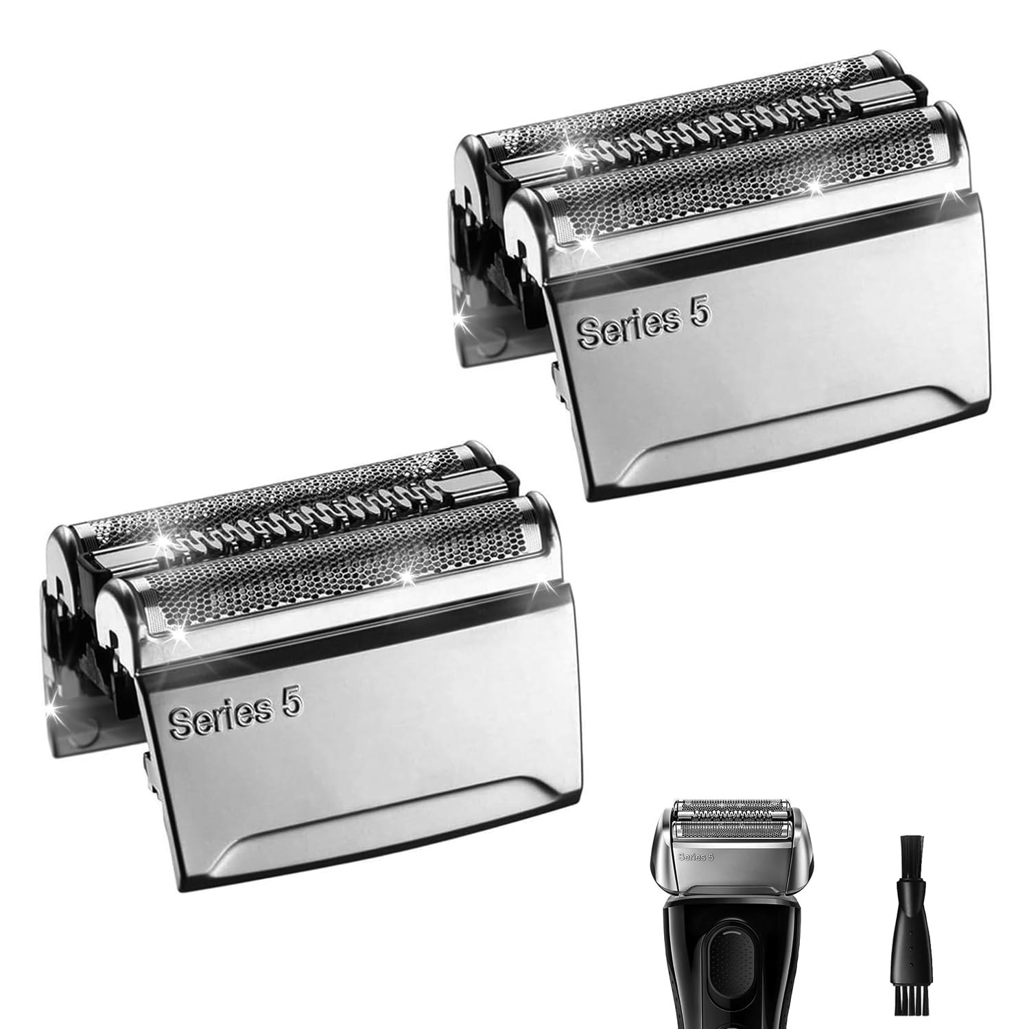 52S 2Pcs, Series 5 Electric Shaver Replacement Head Compatible, 52S Replacement Electric Shaver Heads For Men Razor Shaving Blad