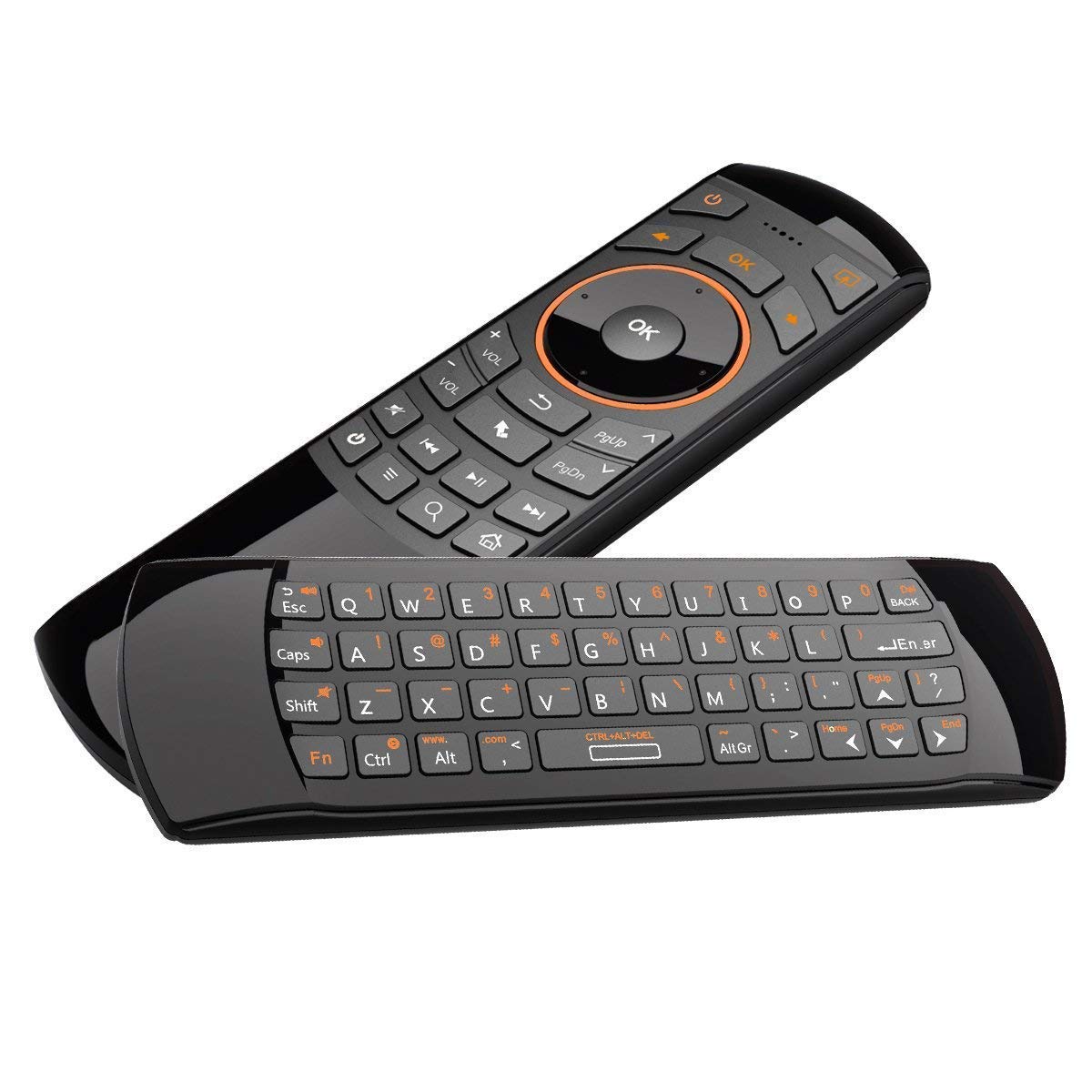 Rii K25 Multifunction Portable 2.4Ghz Mini Wireless Fly Mouse Keyboard And Remote Control With Rechargeable Li Ion Battery (Blac
