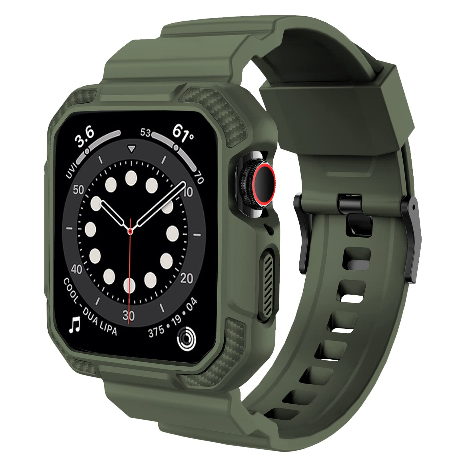 Orobay Compatible With Apple Watch Band 45Mm/44Mm/42Mm Series 3/2/1 With Case, Shockproof Rugged Band Strap For Iwatch Se2 Se Se