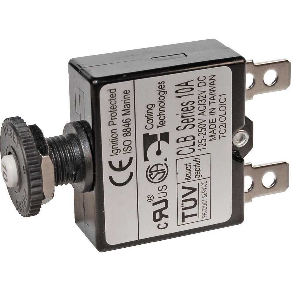 Blue Sea Push-Button Reset-Only Quick-Connect Thermal Dc Circuit Breaker, 15A