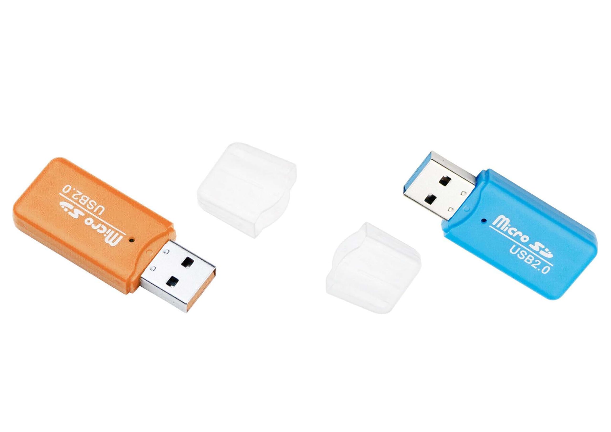 Original Micro Sd Card Reader High Speed Portable Usb 2.0 Micro Sd Tf TFlash Card Reader Pack Of 2 (Multi Colour) (Pack Of 2)