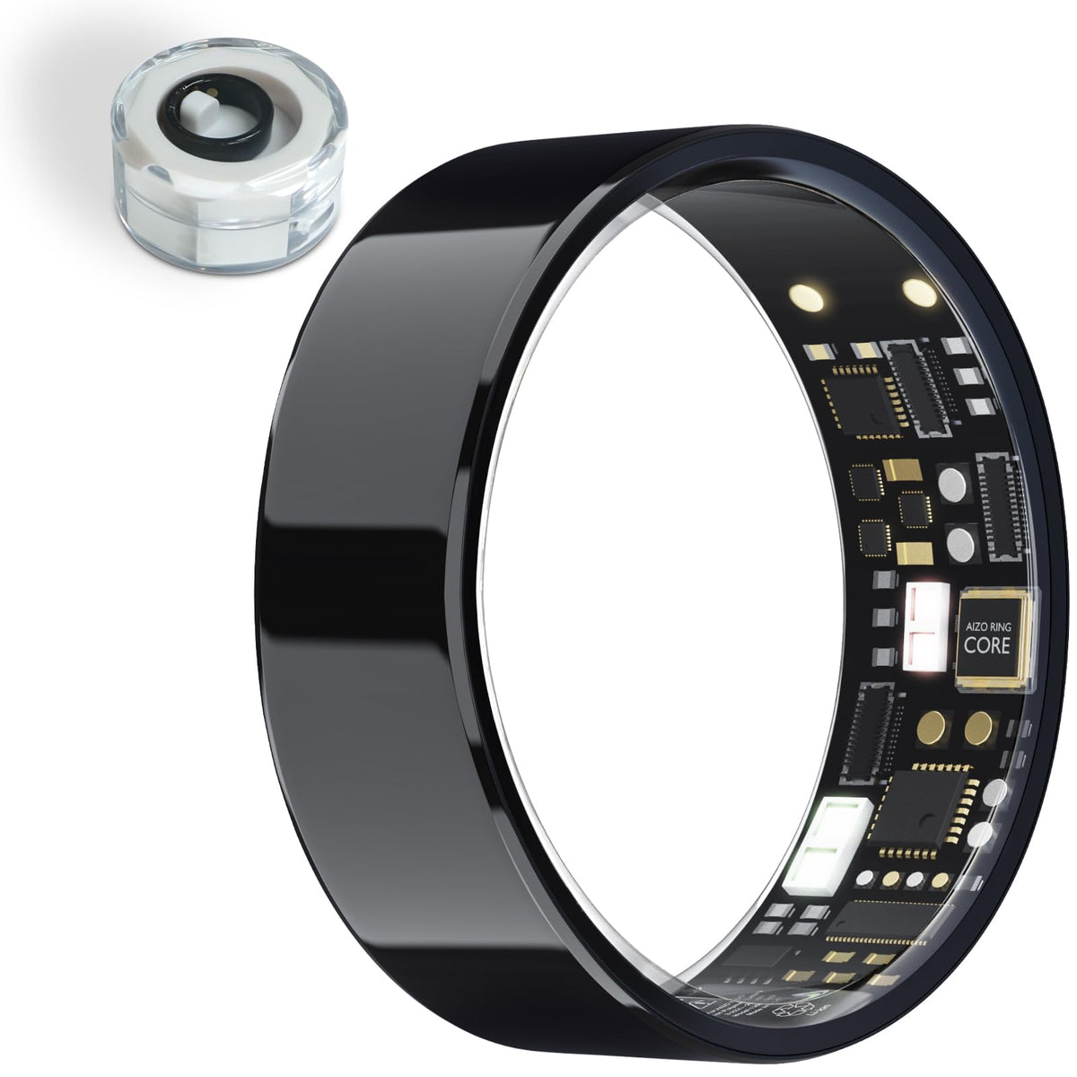 Amzaizo Smart Ring Health Fitness Tracker,Sleep&Exercise Monitor Heart Rate,Blood Oxygen,Temp,Steps,Distance,Calories,Waterproof