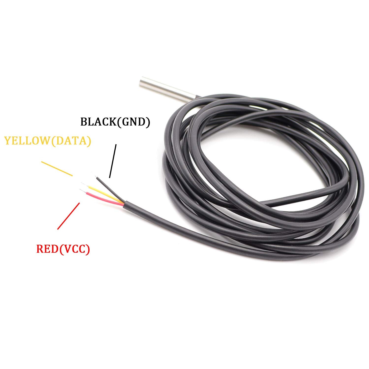 Twtade 3Pcs Ds18B20 3M Temperature Sensor Waterproof Stainless Steel Temperature Range ( 55?~ +125?) 6Mm Temperature Probe Senso