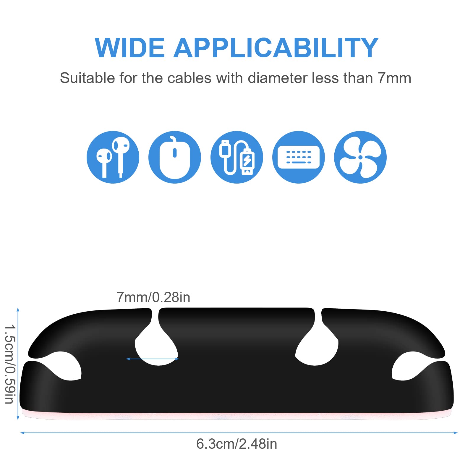 Wllhyf Cable Clips 3Pcs Cord Wire Organizer Cable Management Holders 4 Hole Silicone Cable Harness Usb Charging Accessory Cable