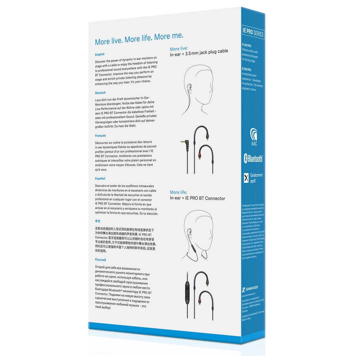 Sennheiser In- Ear Audio Monitor, Clear, Wireless (509172)