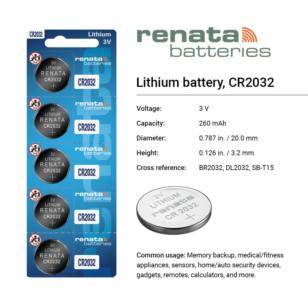 Renata Cr2032 Batteries   3V Lithium Coin Cell 2032 Battery (2 Count)