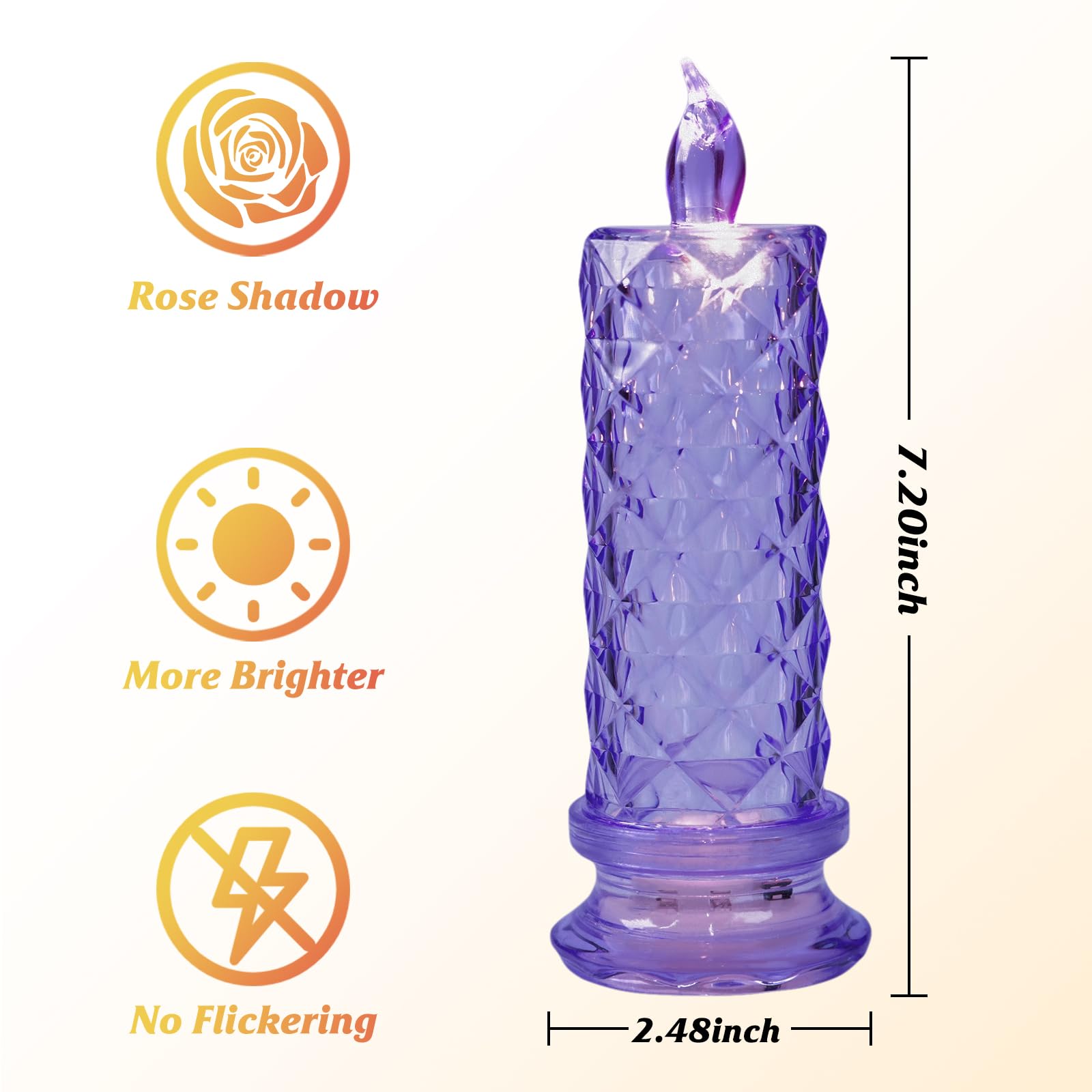 Supbri Led Candles, 4Pack Battery Operated Candles With Rose Light Halo, Romantic Flameless Pillar Candles For Valentine'S Day H