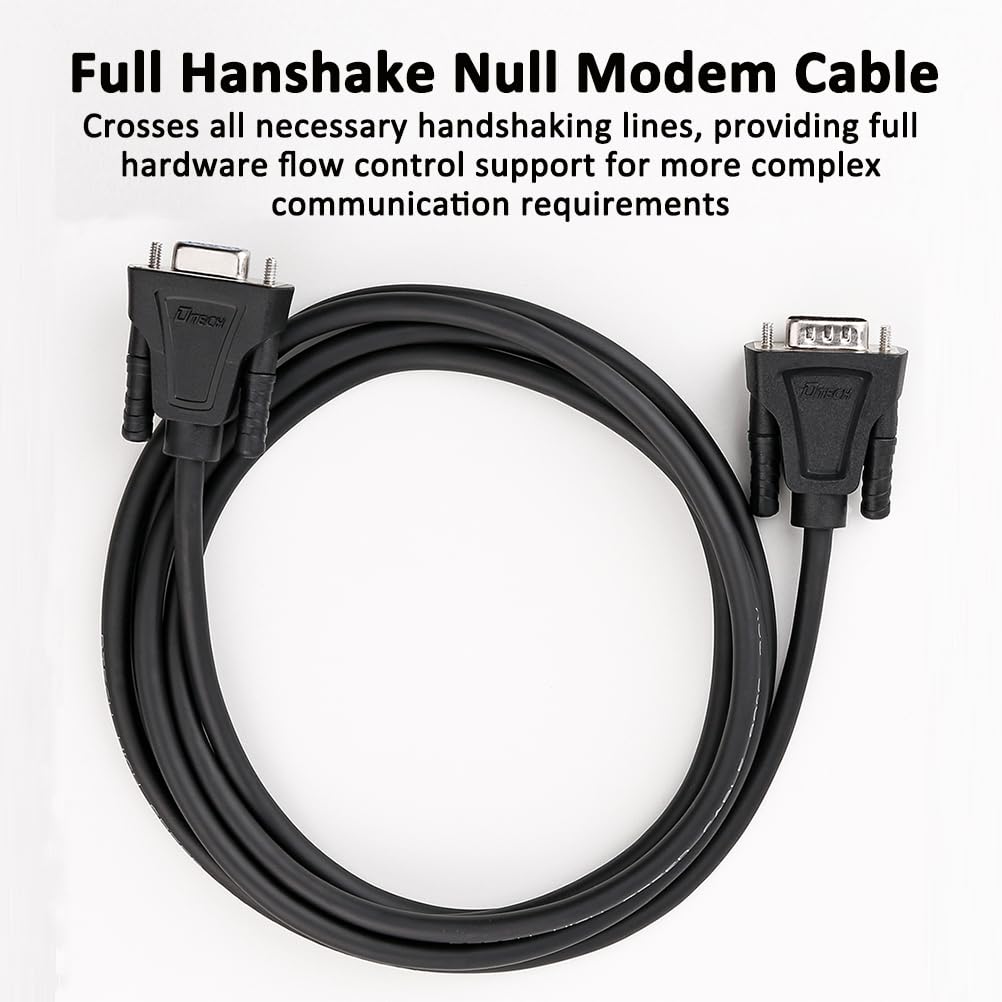 Dtech Db9 Rs232 Serial Cable Male To Female Null Modem Cord Full Handshaking 7 Wire Crossover For Data Communication Computer Sw