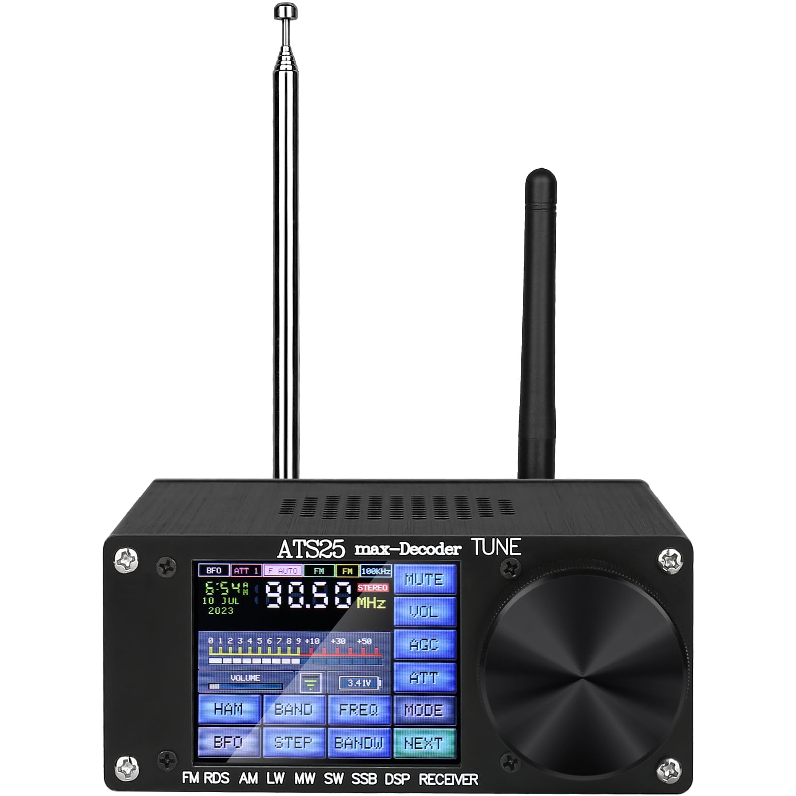 Si4732 Ats 25 Max Decoder Radio Receiver,Version 4.17 Adds Cw, Rtty Decoding Function, Wifi Function, Four Audio Spectrum, Dsp R