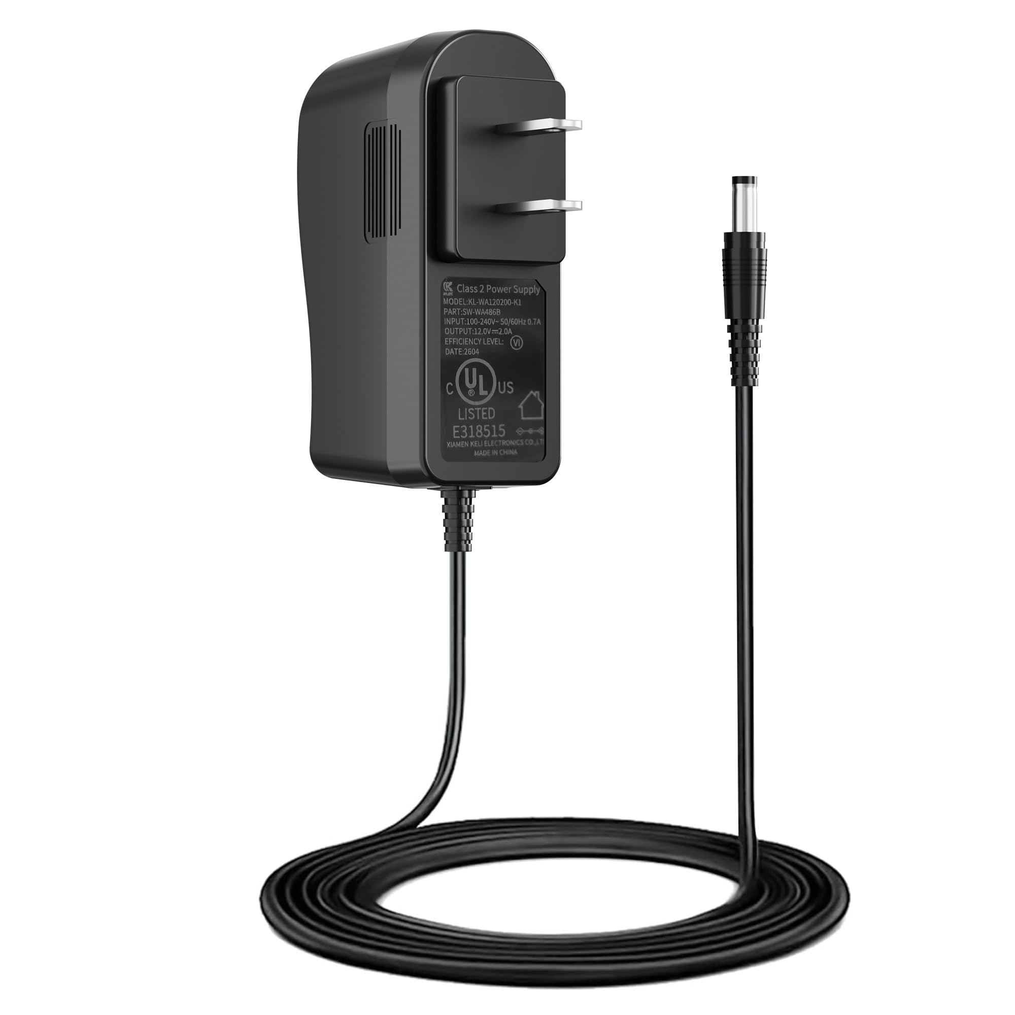 COMFIER 12V 2A Power Adapter Replacement for Massager, UL Listed AC DC Power Supply Charger Cord with 5.9FT Extra Long Cable, Co