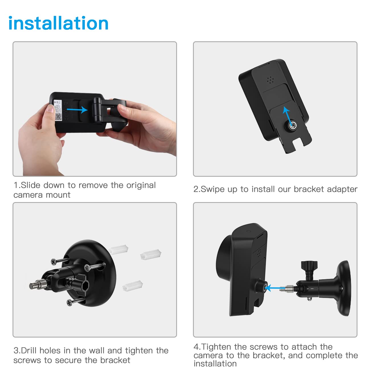 Koroao Mount Compatible With Simplisafe Camera, 360 Degree Adjustable Wall Mount For Simplisafe Security Camera (2 Pack)