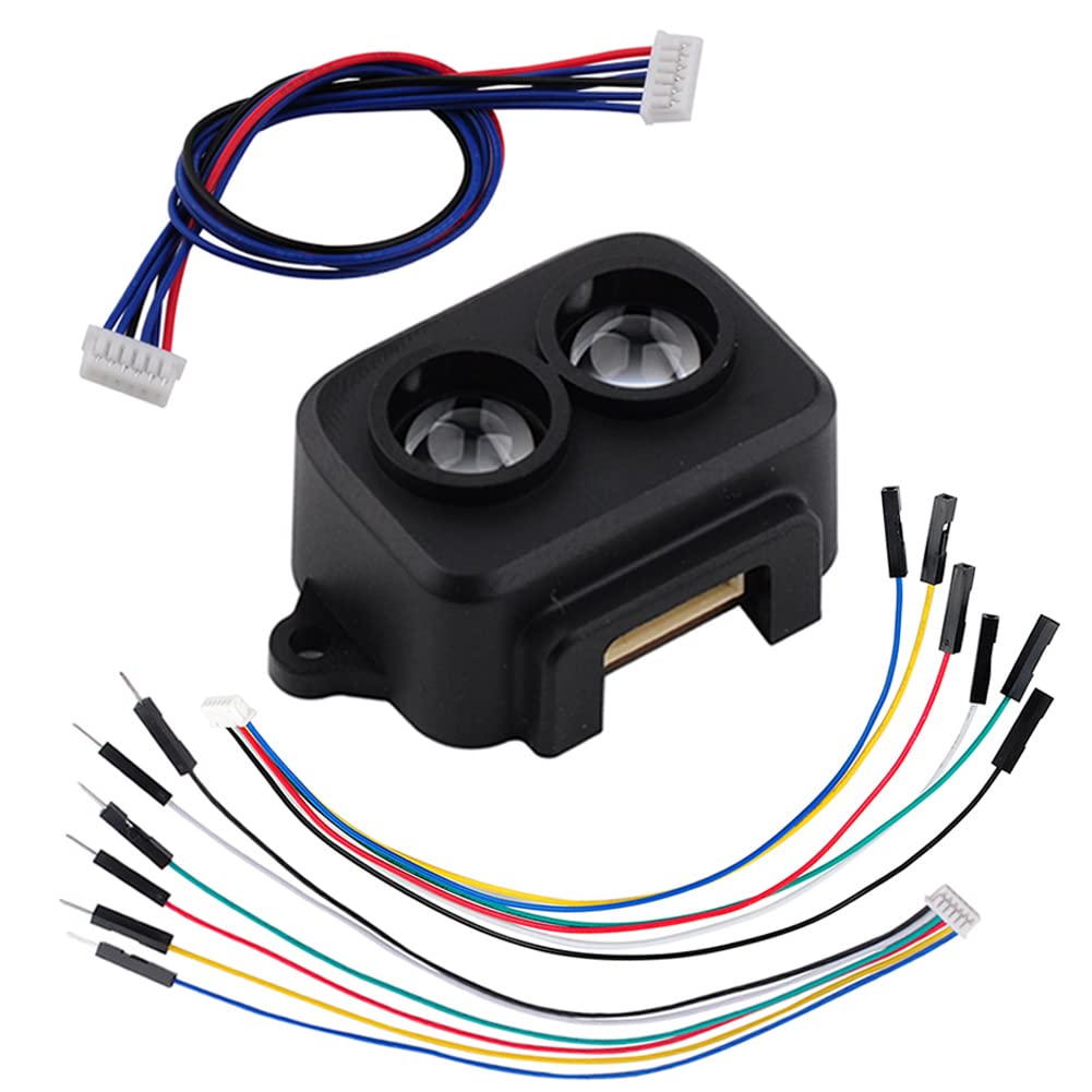 Wishiot Tf Luna Lidar Range Finder Sensor 0.2M 8M Single Point Ranging Module Uart/I2C 5V With 6Pin Terminal To Dupont Cable For