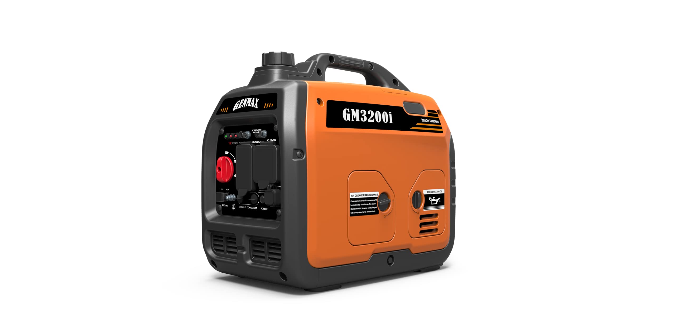 Genmax Portable Generator,3200W Ultra Quiet Gas Engine & Rv Ready, Epa Compliant, Eco Mode Feature, Ultra Lightweight For Backup