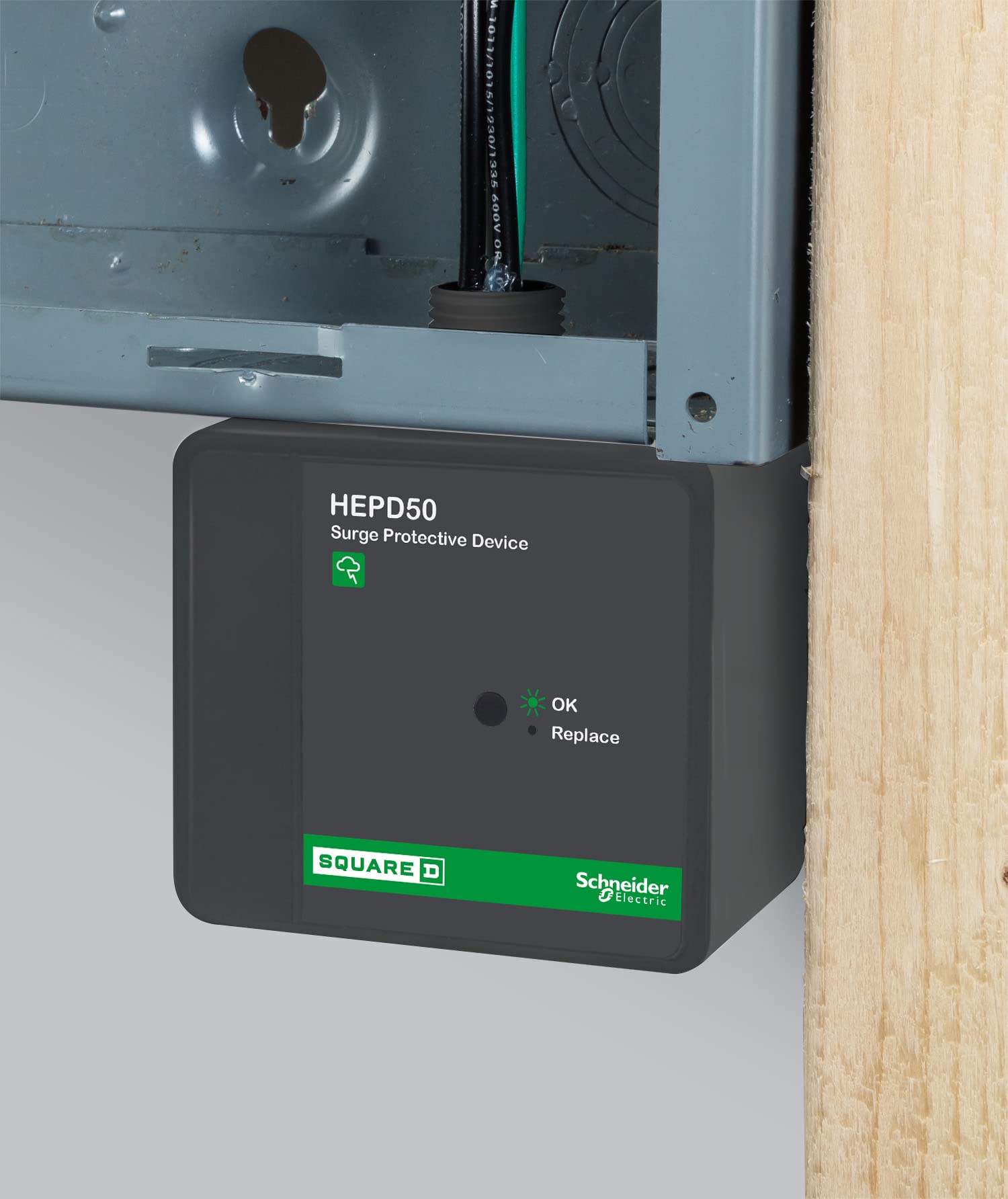 Square D By Schneider Electric Hepd50 Universal Whole House Surge Protection Device, 1 Phase, 3 Wire + Ground For 120/240V, 50Ka