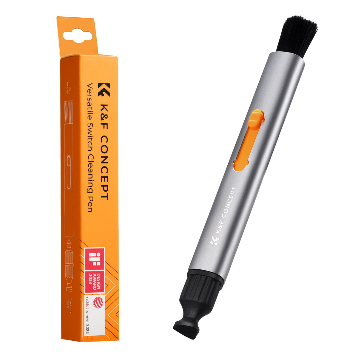 K&F Concept Multifunctional Lens Pen With Aluminum Alloy Pen Body, Carbon Head Lens Cleaning Pen For Canon, Nikon, Pentax, Sony